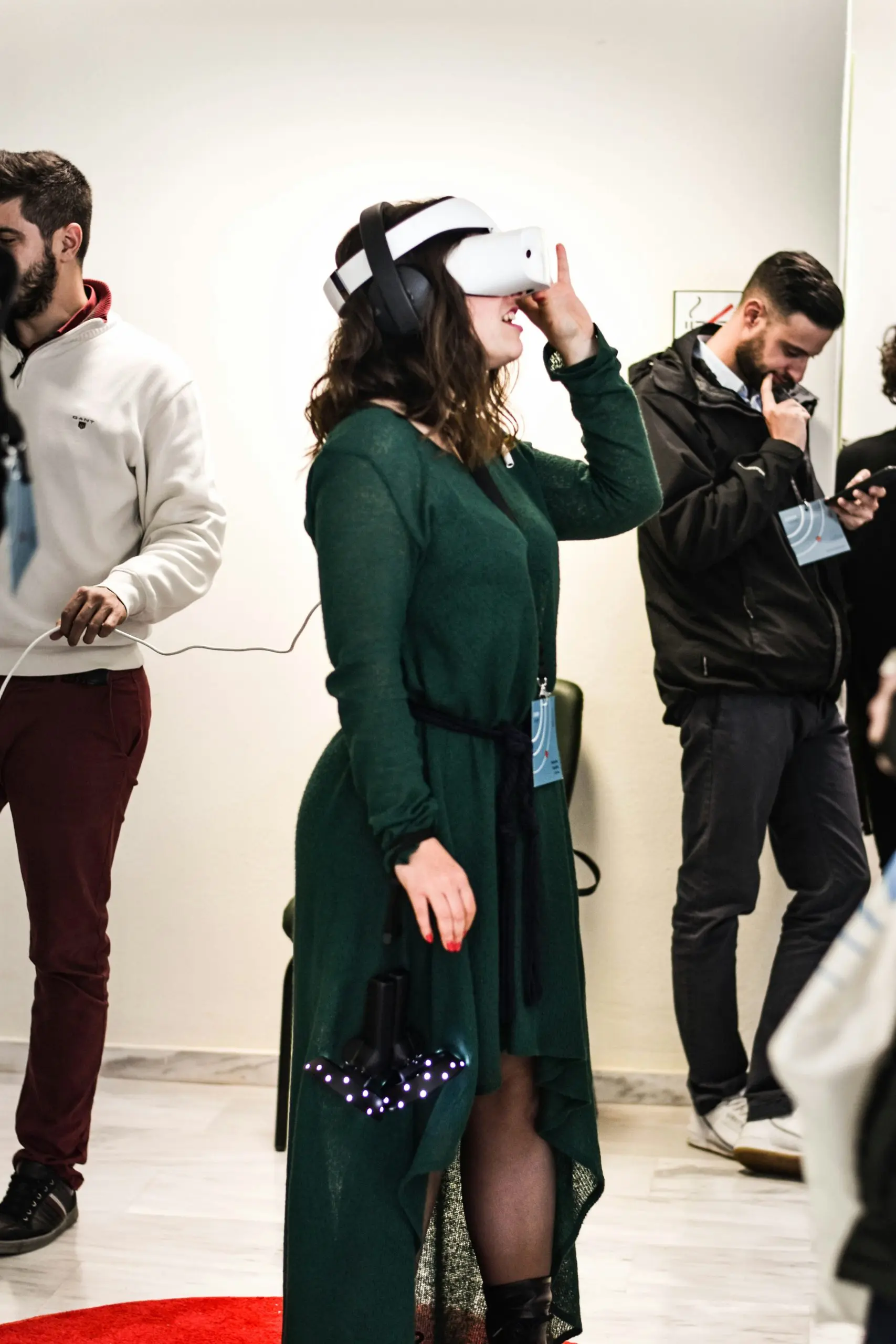 Woman Using VR Headset